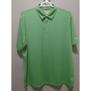 New Michel Rouen Performance Polo Mens 3XL Golf Big And Tall Green Striped